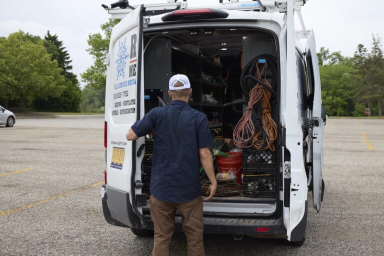 Contractor team preparing for a backflow testing project.