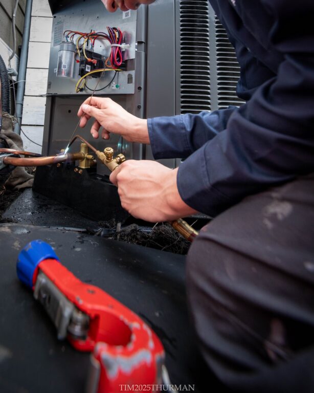 Michigan AC repair being done for a residential home.