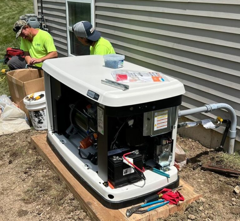 Rolls Mechanical team working on an HVAC repair
