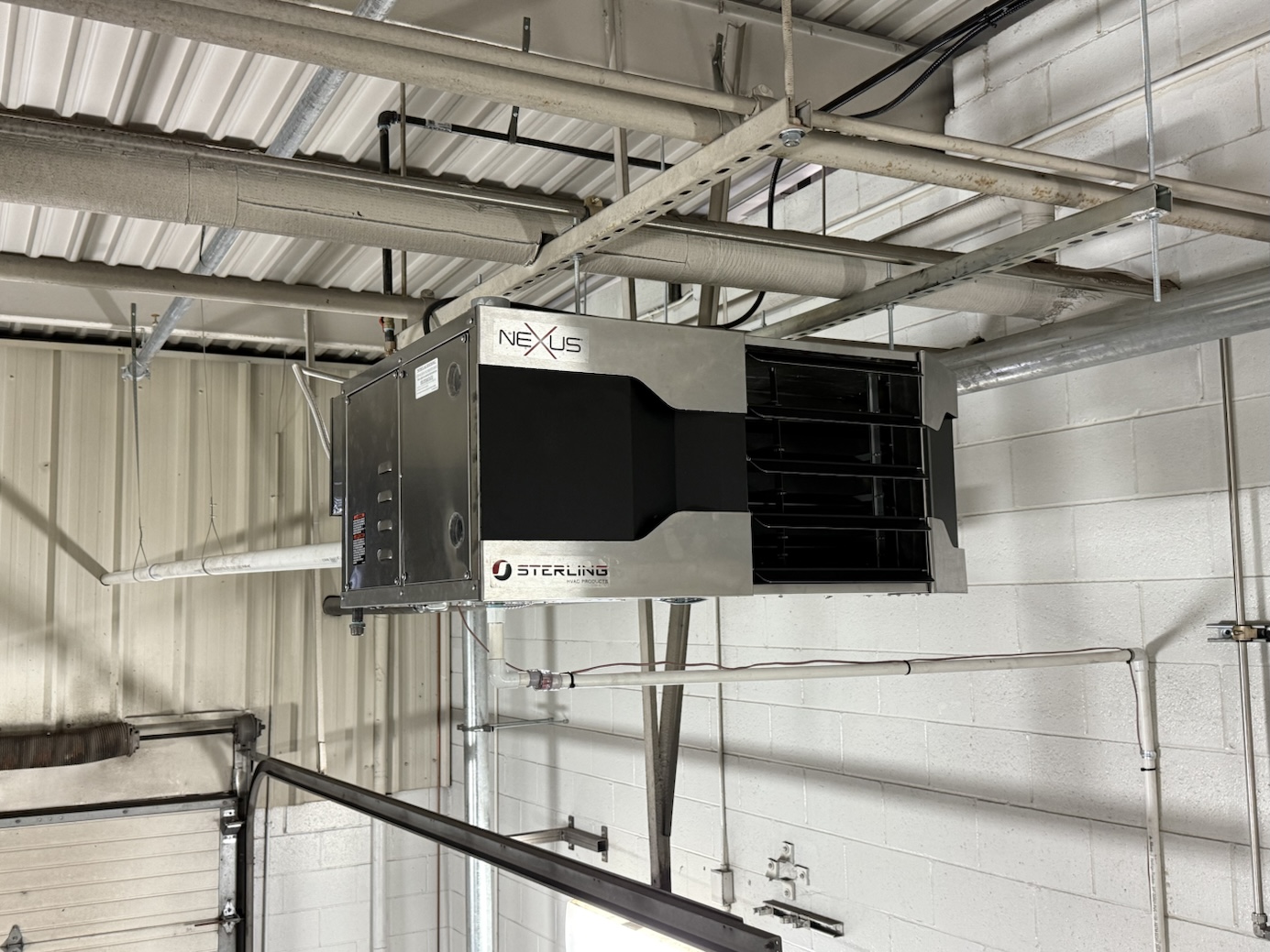 HVAC system on the ceiling