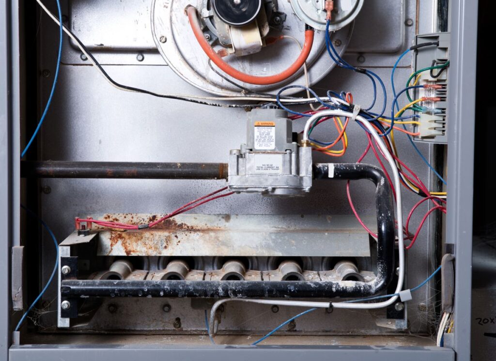 furnace not blowing hot air repaired unit showing wires