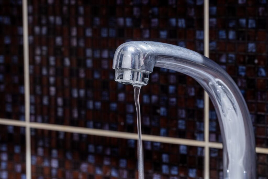 backflow preventer close up low water running