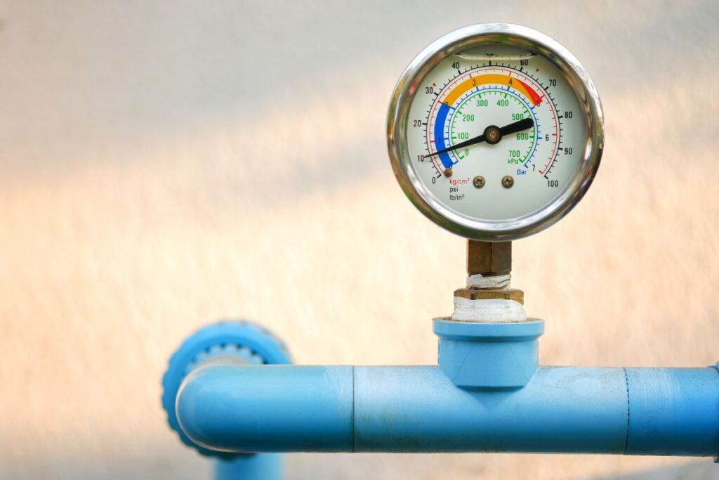 backflow preventer close up to pressure mechanism