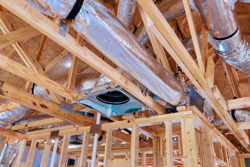duct work installed on attic 